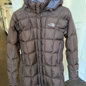 North Face Long Parka in Brown